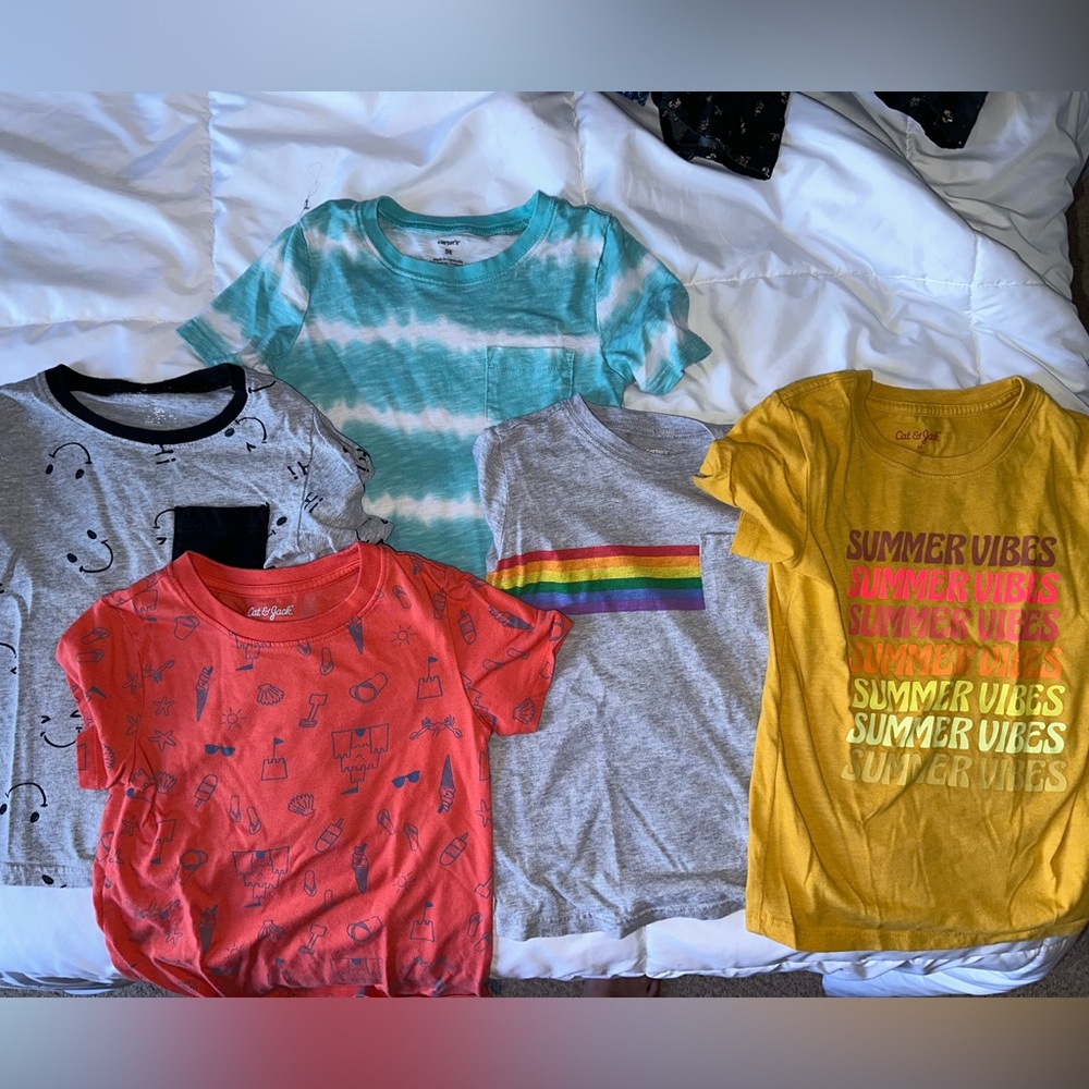 Cat & Jack Toddler Boy Summer T-Shirt Bundle 5T